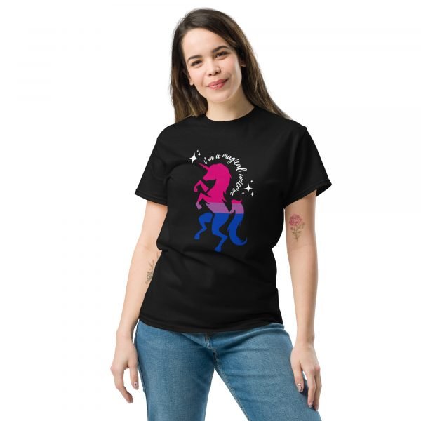 Bi Pride - Magical Unicorn - Classic Tee (Black) - Image 2